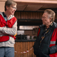 Stephen Merchant and Christopher Walken in The Outlaws